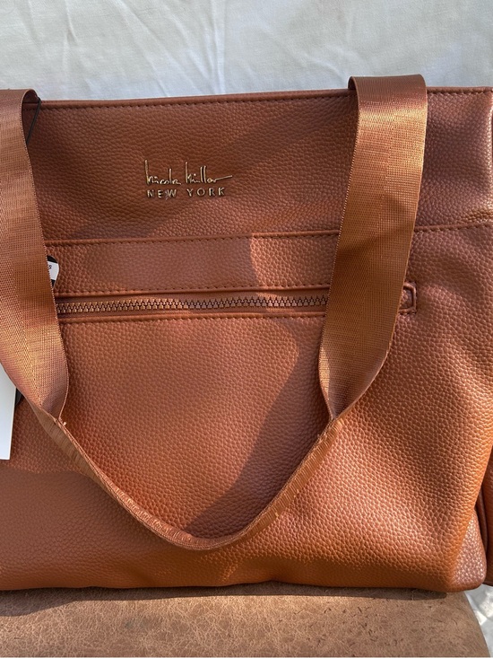 Nicole Miller Handbags - Nicole Miller New York Copper Brown Pebbled Diaper Bag